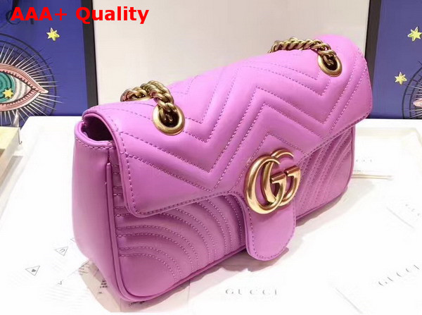 Gucci Small GG Marmont Matelasse Shoulder Bag in Pink Leather Replica