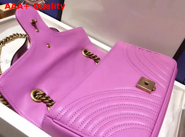 Gucci Small GG Marmont Matelasse Shoulder Bag in Pink Leather Replica