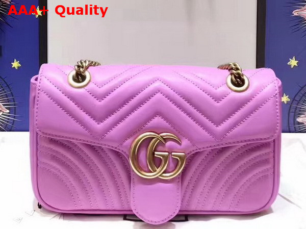 Gucci Small GG Marmont Matelasse Shoulder Bag in Pink Leather Replica