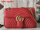 Gucci Small GG Marmont Matelasse Shoulder Bag in Red Leather Replica