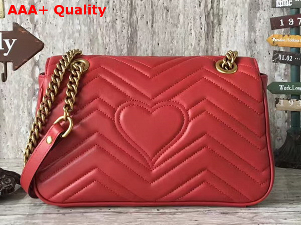 Gucci Small GG Marmont Matelasse Shoulder Bag in Red Leather Replica