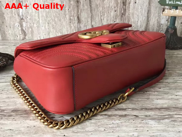 Gucci Small GG Marmont Matelasse Shoulder Bag in Red Leather Replica