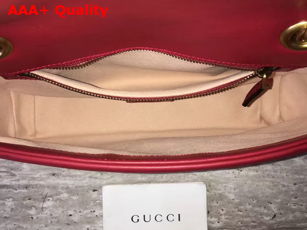 Gucci Small GG Marmont Matelasse Shoulder Bag in Red Leather Replica