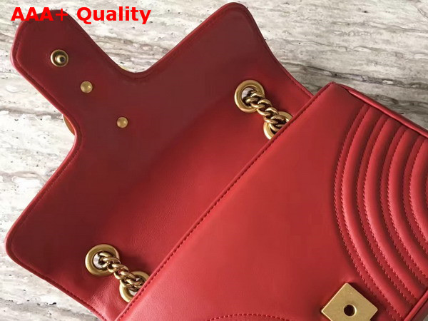 Gucci Small GG Marmont Matelasse Shoulder Bag in Red Leather Replica