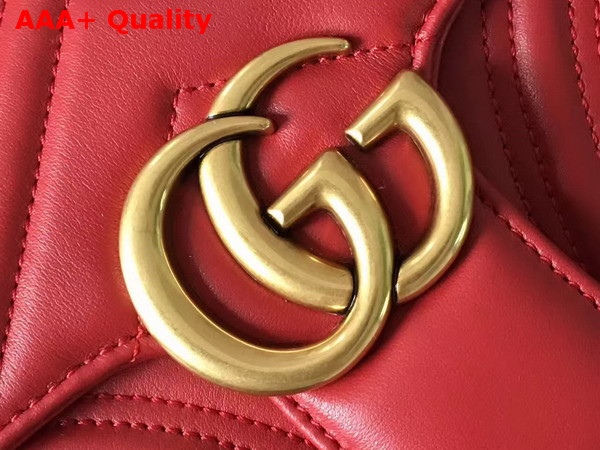 Gucci Small GG Marmont Matelasse Shoulder Bag in Red Leather Replica