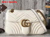 Gucci Small GG Marmont Matelasse Shoulder Bag in White Leather Replica