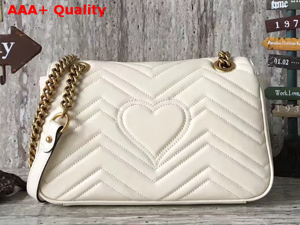 Gucci Small GG Marmont Matelasse Shoulder Bag in White Leather Replica