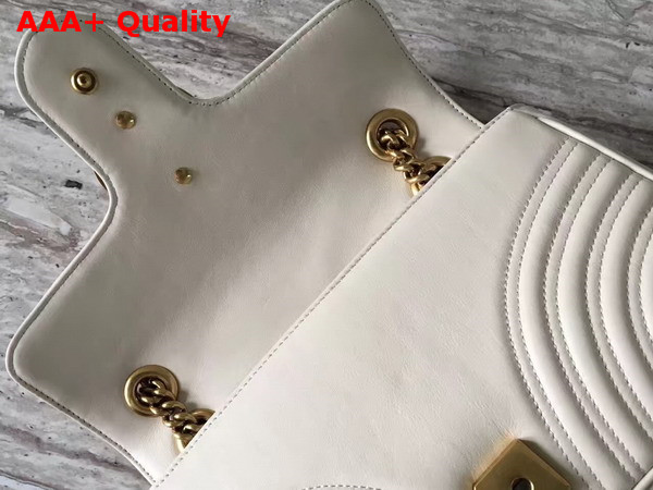 Gucci Small GG Marmont Matelasse Shoulder Bag in White Leather Replica