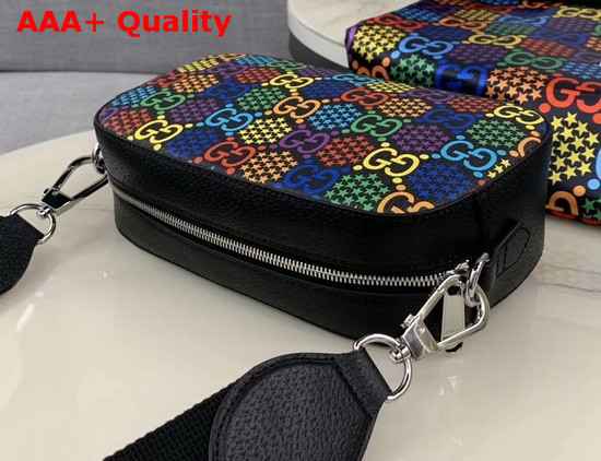 Gucci Small GG Psychedelic Shoulder Bag GG Psychedelic Soft Supreme Canvas Black Leather Trim 574886 Replica