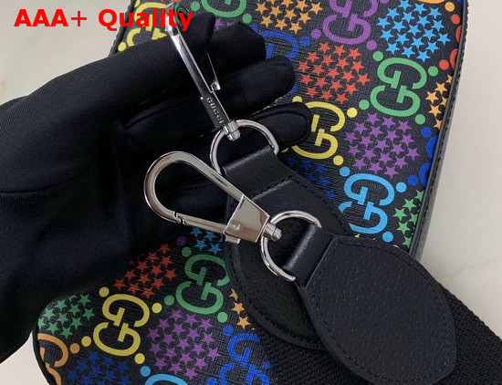 Gucci Small GG Psychedelic Shoulder Bag GG Psychedelic Soft Supreme Canvas Black Leather Trim 574886 Replica