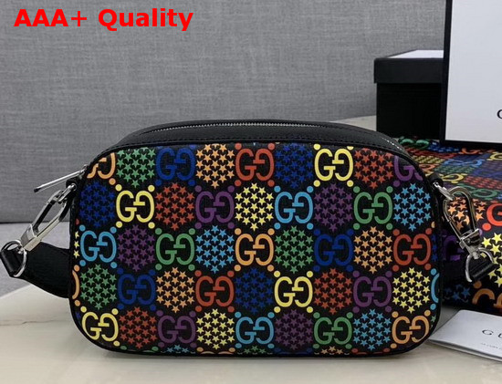 Gucci Small GG Psychedelic Shoulder Bag GG Psychedelic Soft Supreme Canvas Black Leather Trim 574886 Replica