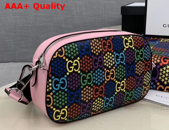 Gucci Small GG Psychedelic Shoulder Bag GG Psychedelic Soft Supreme Canvas Pink Leather Trim 574886 Replica