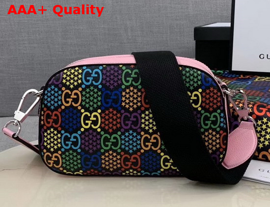 Gucci Small GG Psychedelic Shoulder Bag GG Psychedelic Soft Supreme Canvas Pink Leather Trim 574886 Replica