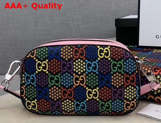 Gucci Small GG Psychedelic Shoulder Bag GG Psychedelic Soft Supreme Canvas Pink Leather Trim 574886 Replica