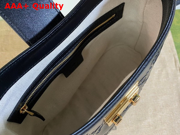 Gucci Small GG Shoulder Bag in Black Leather 675788 Replica