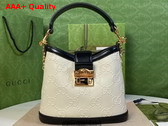 Gucci Small GG Shoulder Bag in White Leather 675788 Replica