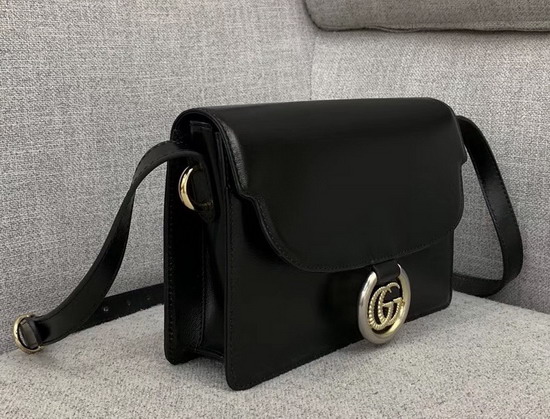 Gucci Small Leather Shoulder Bag in Black Leather 589474