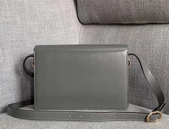 Gucci Small Leather Shoulder Bag in Dark Grey Leather 589474