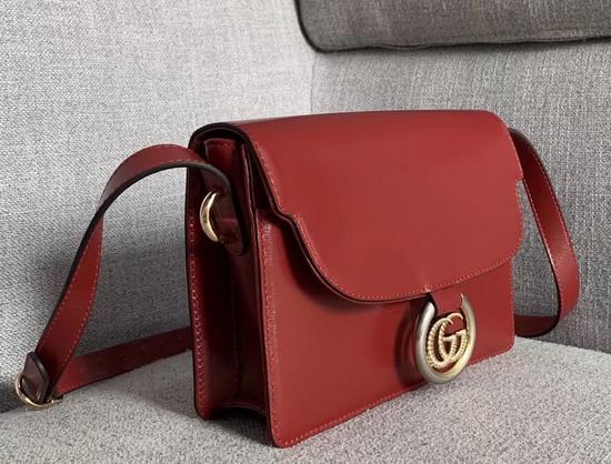 Gucci Small Leather Shoulder Bag in Red Leather 589474