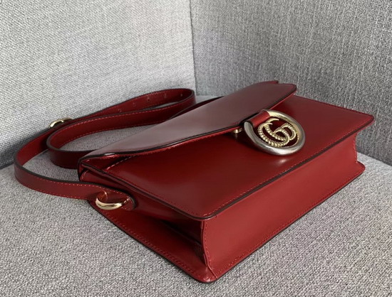 Gucci Small Leather Shoulder Bag in Red Leather 589474