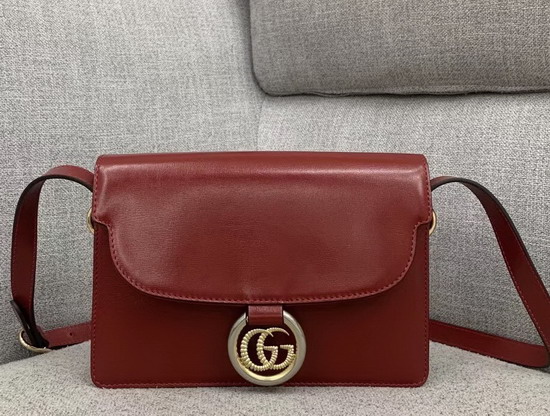 Gucci Small Leather Shoulder Bag in Red Leather 589474