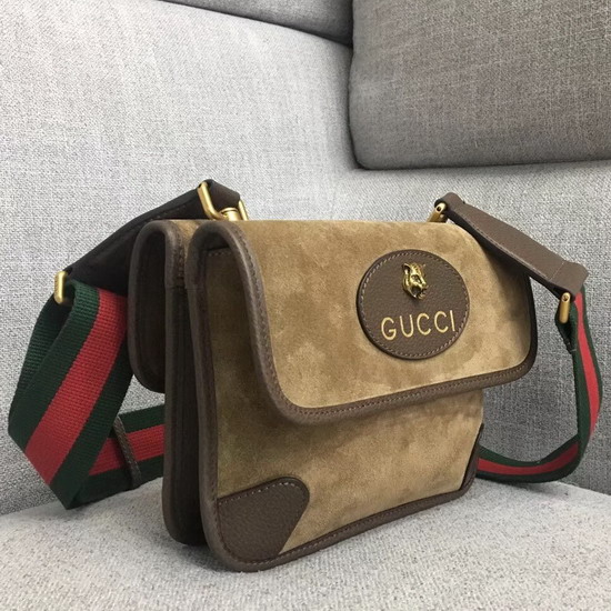 Gucci Small Messenger Bag Tan Suede