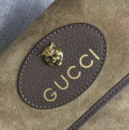 Gucci Small Messenger Bag Tan Suede