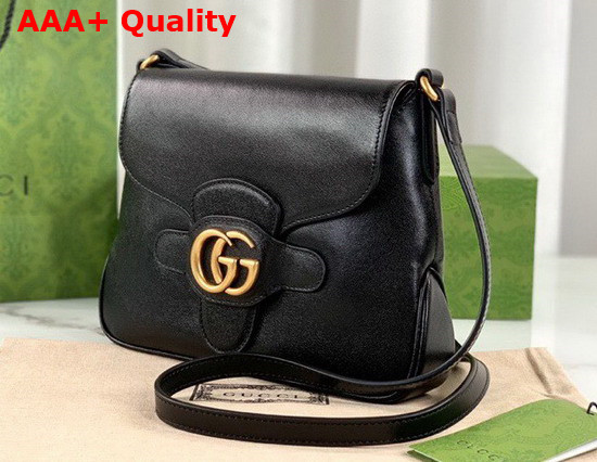 Gucci Small Messenger Bag with Double G Black Leather 648934 Replica