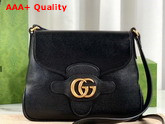 Gucci Small Messenger Bag with Double G Black Leather 648934 Replica