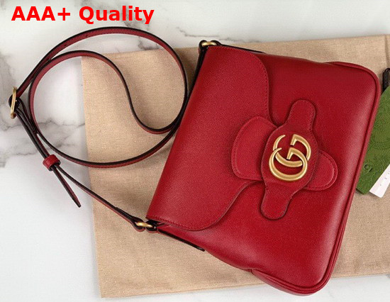 Gucci Small Messenger Bag with Double G Red Leather 648934 Replica