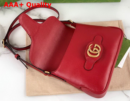 Gucci Small Messenger Bag with Double G Red Leather 648934 Replica