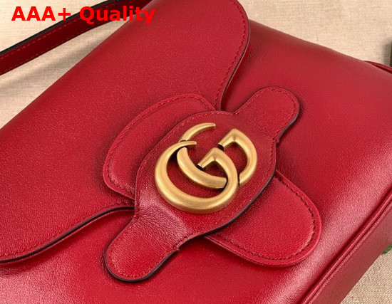 Gucci Small Messenger Bag with Double G Red Leather 648934 Replica