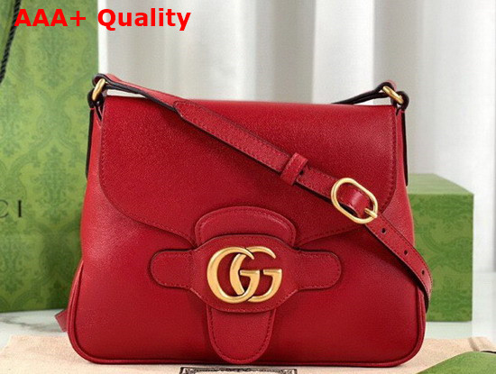 Gucci Small Messenger Bag with Double G Red Leather 648934 Replica