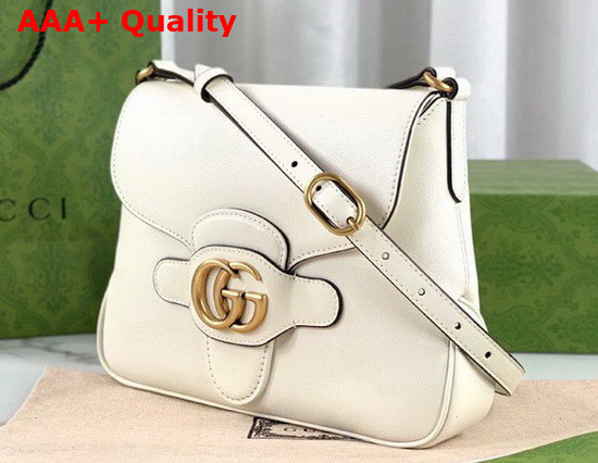 Gucci Small Messenger Bag with Double G White Leather 648934 Replica