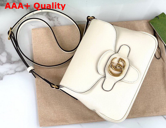 Gucci Small Messenger Bag with Double G White Leather 648934 Replica