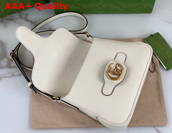 Gucci Small Messenger Bag with Double G White Leather 648934 Replica