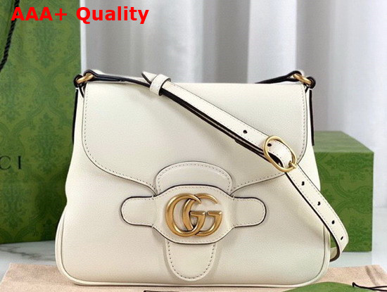 Gucci Small Messenger Bag with Double G White Leather 648934 Replica