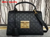 Gucci Small Padlock Gucci Signature Top Handle Bag in Black Replica