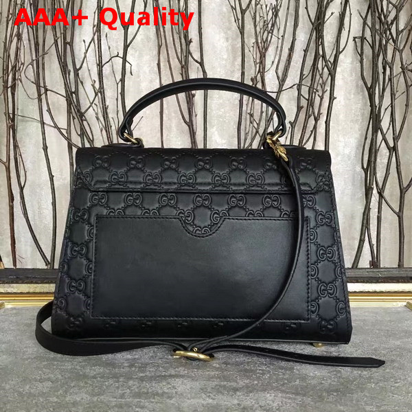 Gucci Small Padlock Gucci Signature Top Handle Bag in Black Replica