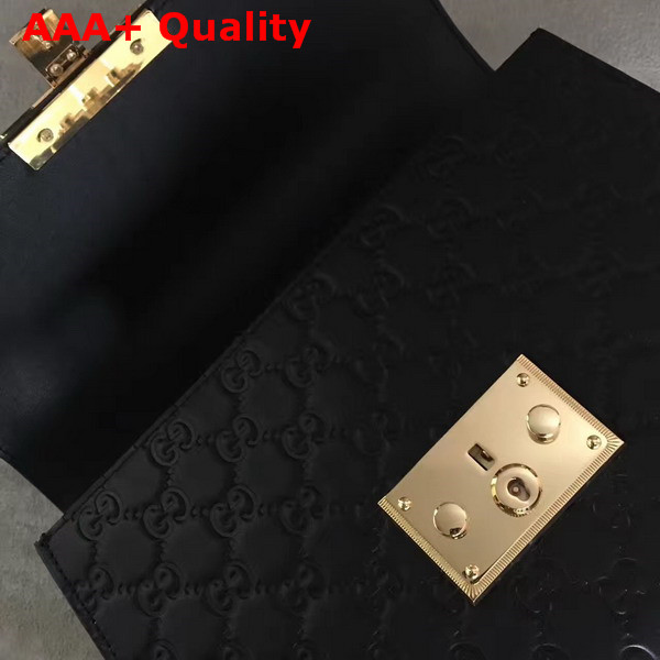 Gucci Small Padlock Gucci Signature Top Handle Bag in Black Replica