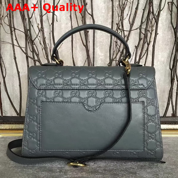 Gucci Small Padlock Gucci Signature Top Handle Bag in Grey Replica