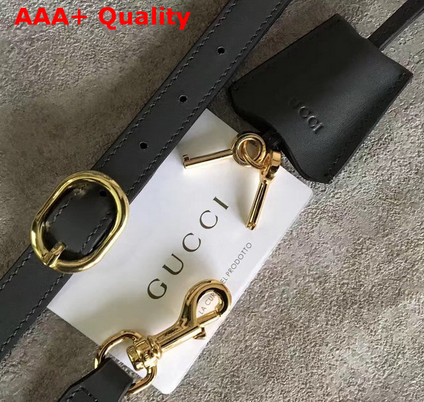 Gucci Small Padlock Gucci Signature Top Handle Bag in Grey Replica