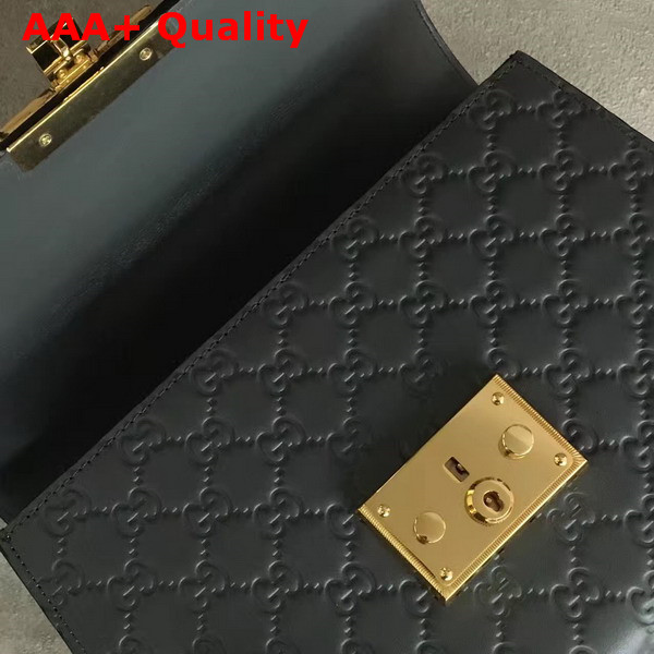 Gucci Small Padlock Gucci Signature Top Handle Bag in Grey Replica