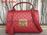 Gucci Small Padlock Gucci Signature Top Handle Bag in Red Replica