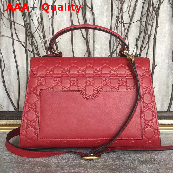 Gucci Small Padlock Gucci Signature Top Handle Bag in Red Replica