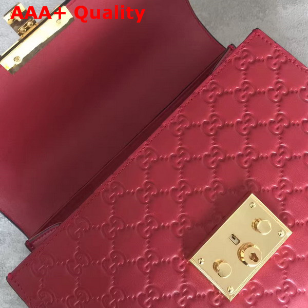 Gucci Small Padlock Gucci Signature Top Handle Bag in Red Replica