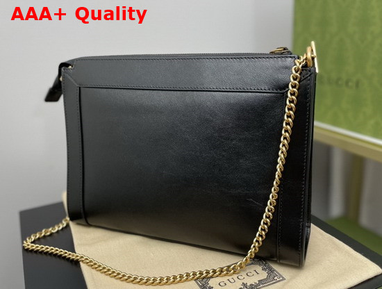 Gucci Small Shoulder Bag with Double G Black Leather 648999 Replica