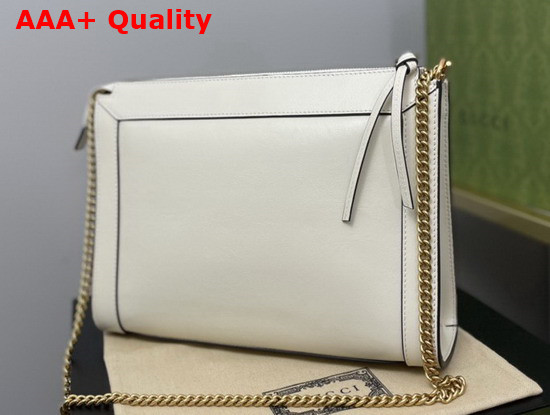 Gucci Small Shoulder Bag with Double G White Leather 648999 Replica