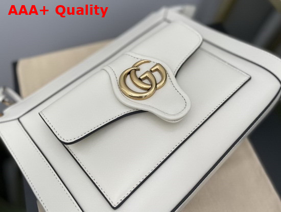 Gucci Small Shoulder Bag with Double G White Leather 648999 Replica