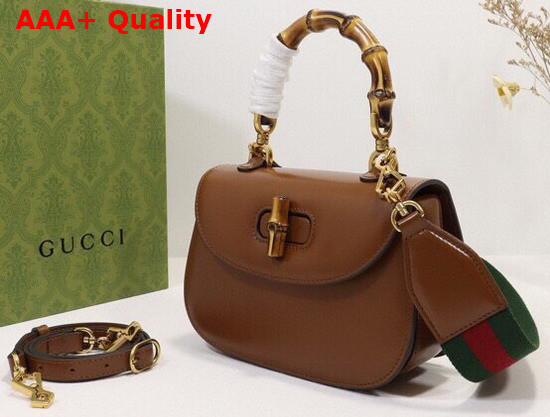 Gucci Small Top Handle Bag with Bamboo Cuir Leather 675797 Replica